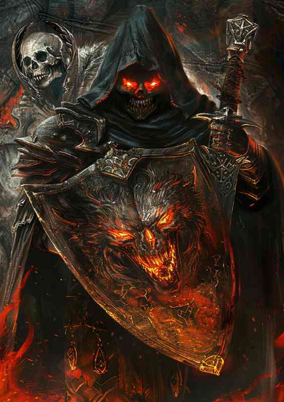 Grim reaper with his shield | Canvas