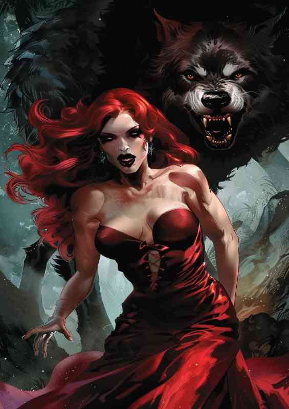 Lady vampire with fangs | Canvas