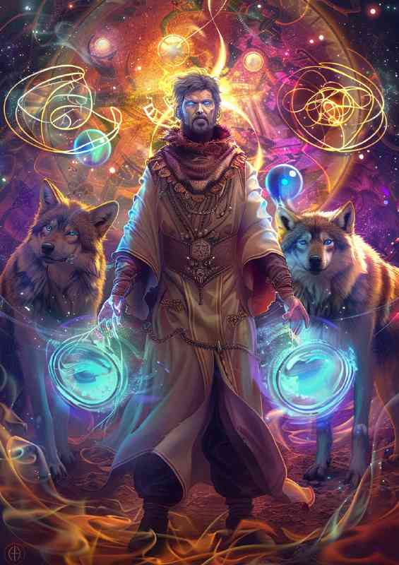 Male wizzard with light robe | Di-Bond