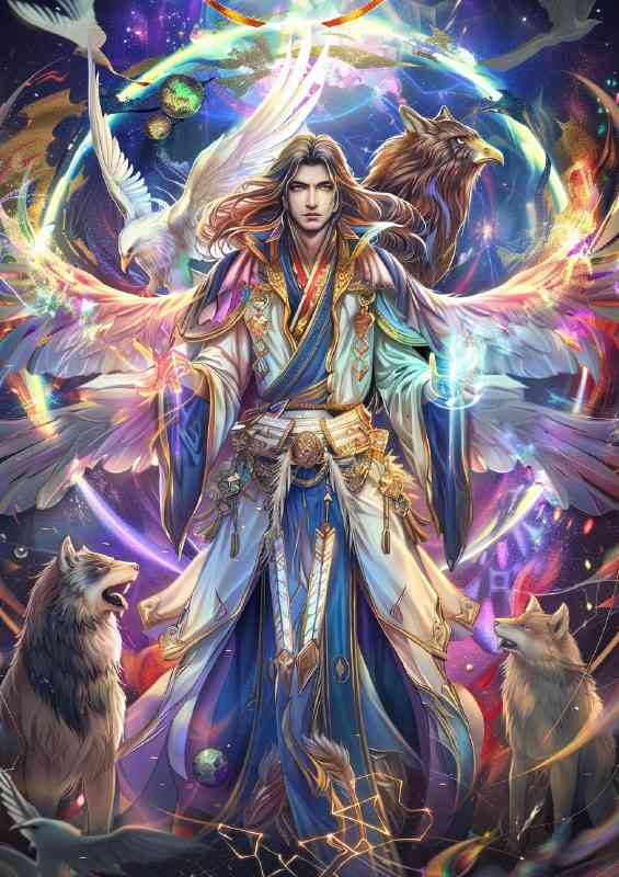 Man with long hair and robe fantasy | Poster