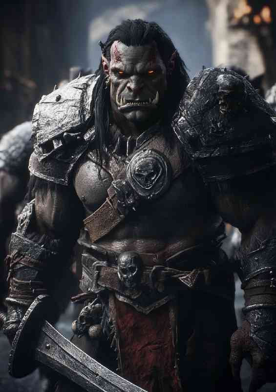 Orc in heavy amour with sword | Di-Bond