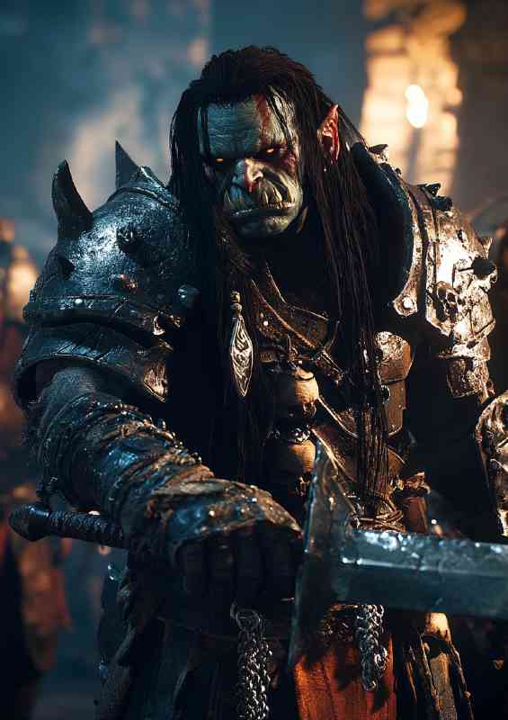 Orc with sword and full amour | Poster