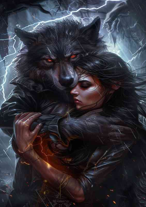Red eyes werewolf protector | Di-Bond