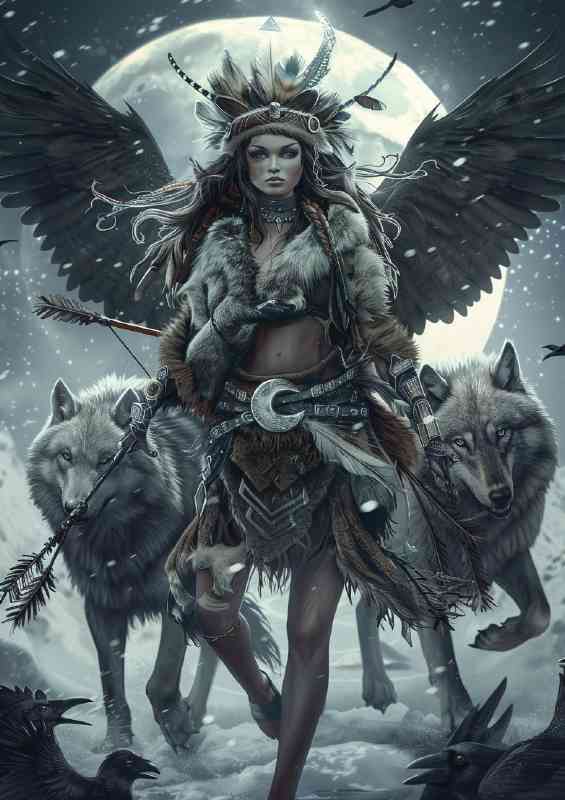Shaman woman on the hunt | Canvas