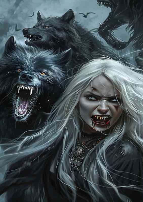 Vampire lady and th angry wolves | Poster