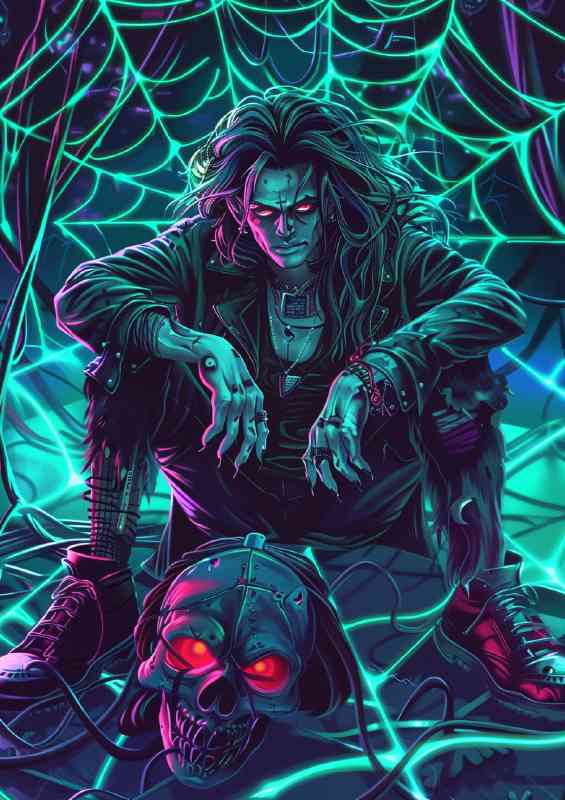 Vivid green and purple cyberpunk neon colors | Poster