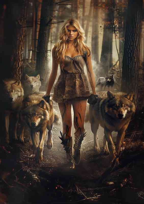 Walking in the woods with wolves | Di-Bond