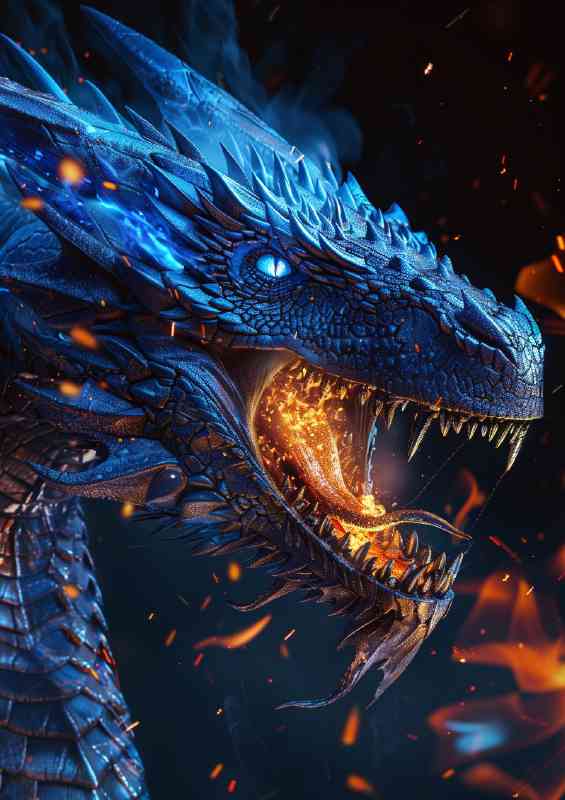 World of fantasy the blue dragon | Canvas