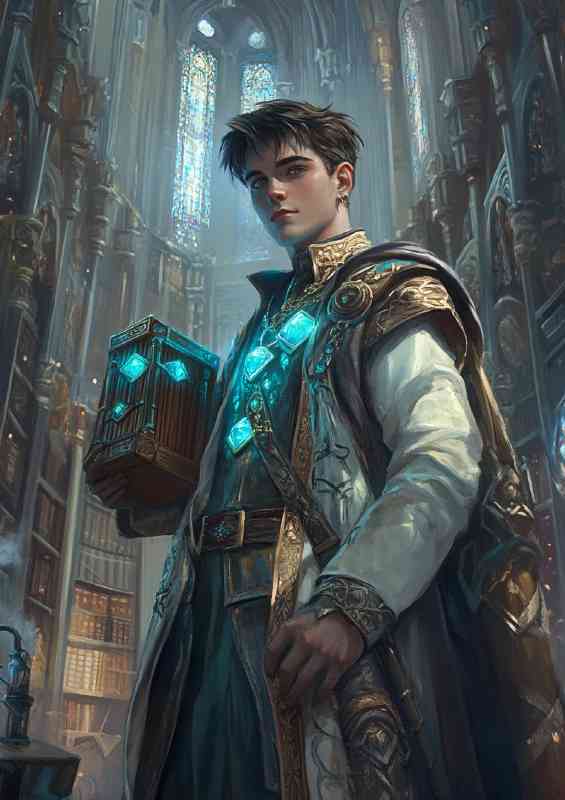 Young male wizzard box of magic | Canvas