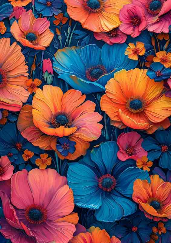 Beautiful floral art the style of neon | Di-Bond
