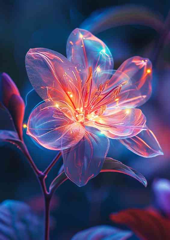 Beautiful led on a single flower | Poster