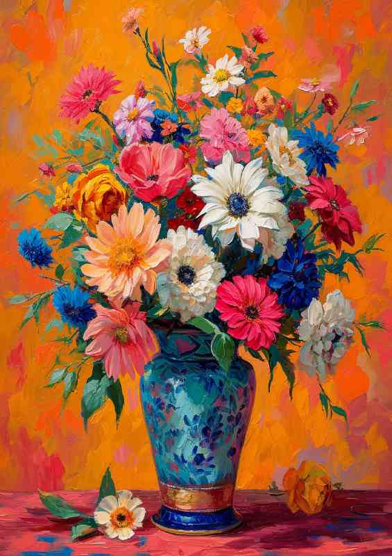 Colourful vase bright flowers | Di-Bond