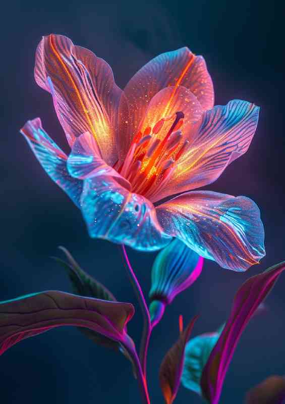 Composed red led flower in brightness | Poster