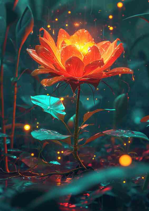 Morning glowing flower in the forest | Canvas