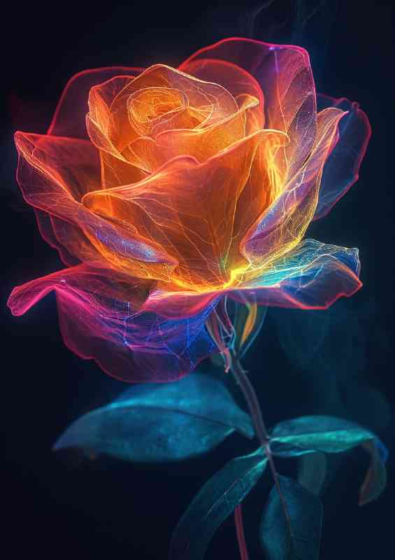 Phychedelic glowing neon colours | Poster