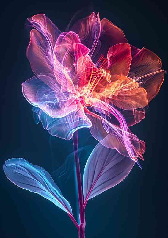 Phychedelic glowing neon colours led style | Poster