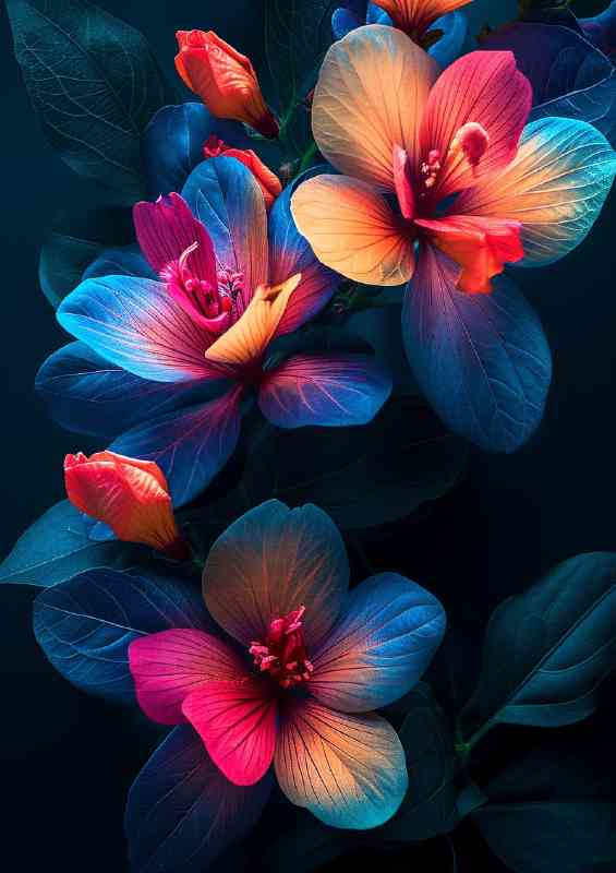 Pinks and purples coloured flowers | Metal Poster