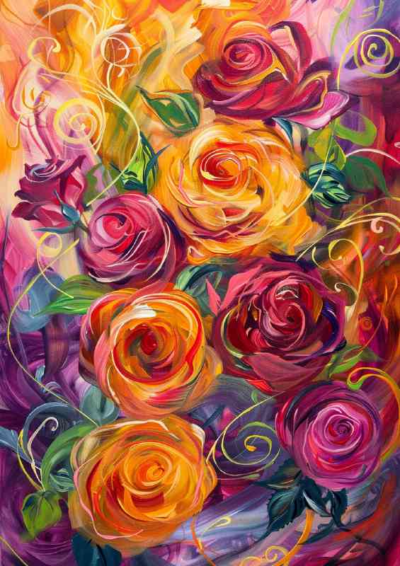 Various shades of multi roses | Canvas