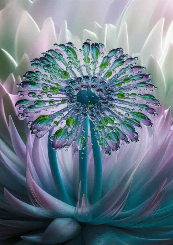 Water Flower with mist capturvating | Canvas
