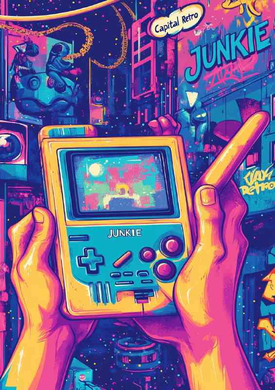 Cartoon retro gaming console | Metal Poster