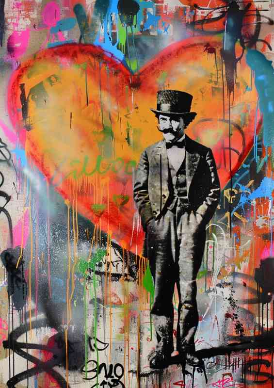 Charlie Chaplin cool in the street | Metal Poster