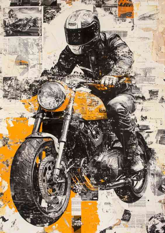 Collage motorbike cover | Metal Poster