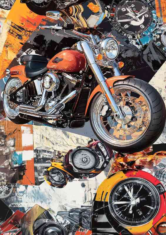 Collage street bike cutouts | Poster