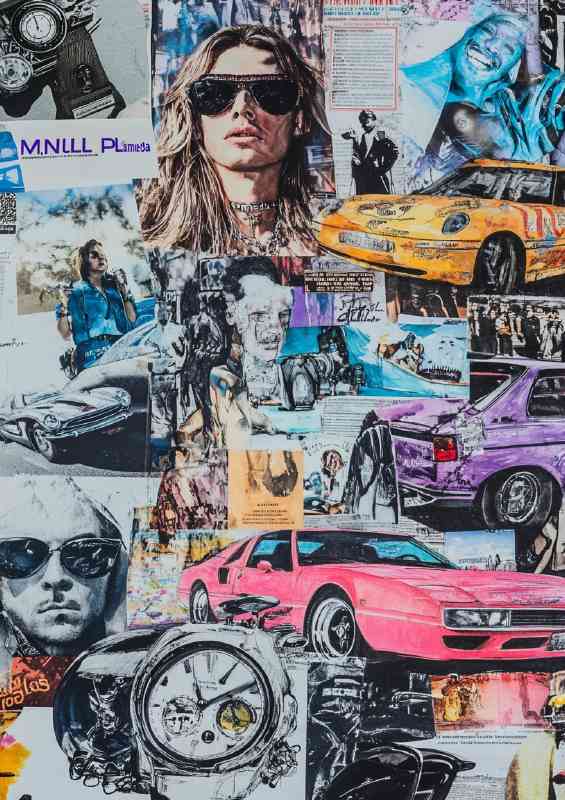Collage various magazines art | Metal Poster