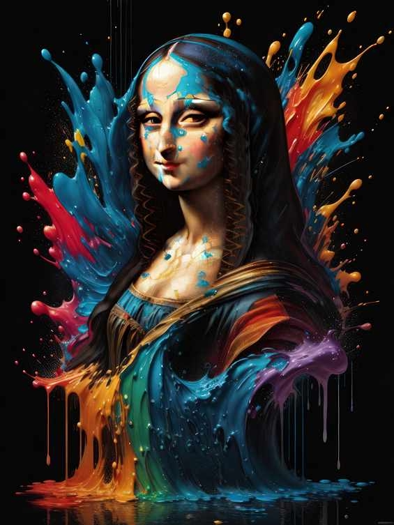Mona Lisa with a nice splash of colour | Canvas