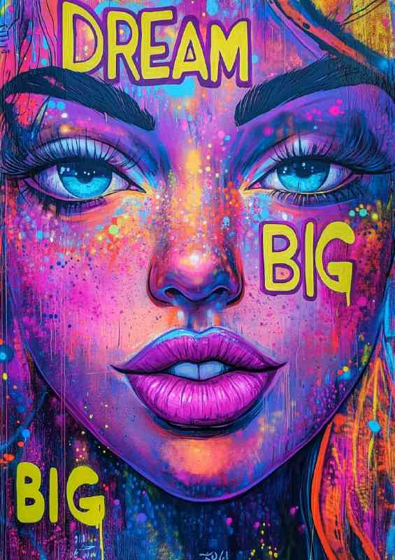 Colourful dream big street cover | Metal Poster