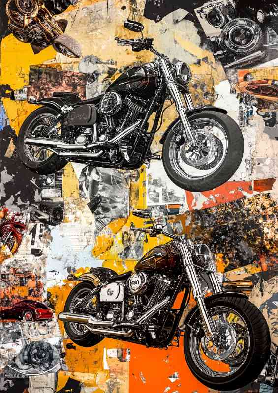Cutouts street bike graffiti | Poster