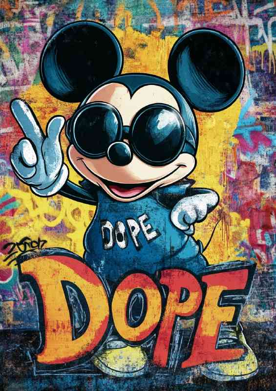 Dope street mouse graffiti | Di-Bond
