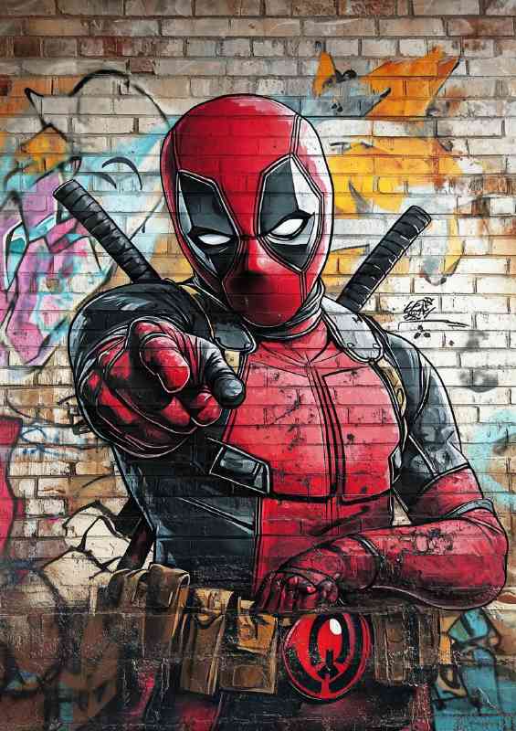 Graffiti art of deadpool street style | Poster