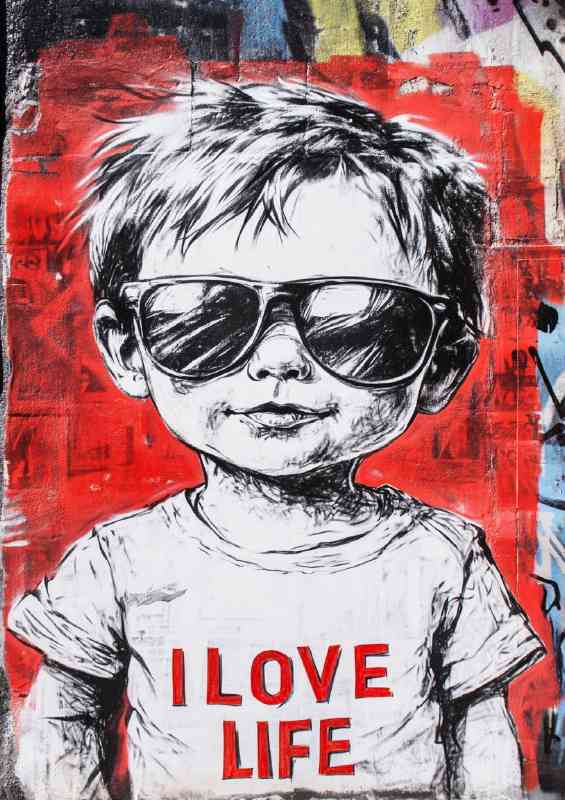 Graffiti boy loving life art | Poster