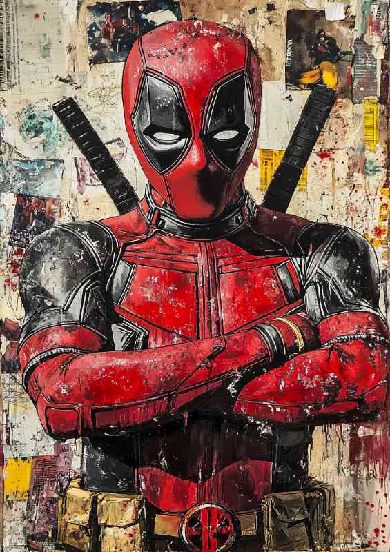Graffiti painting of deadpool style | Metal Poster