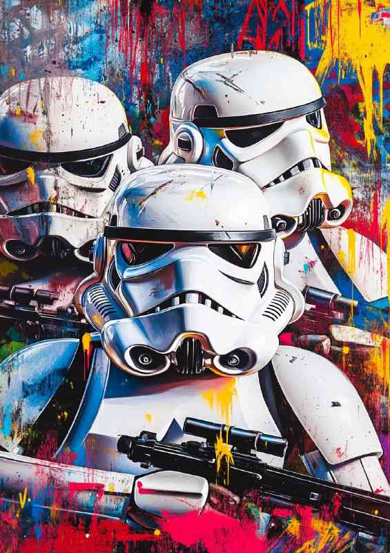 Graffiti style storm troopers | Metal Poster
