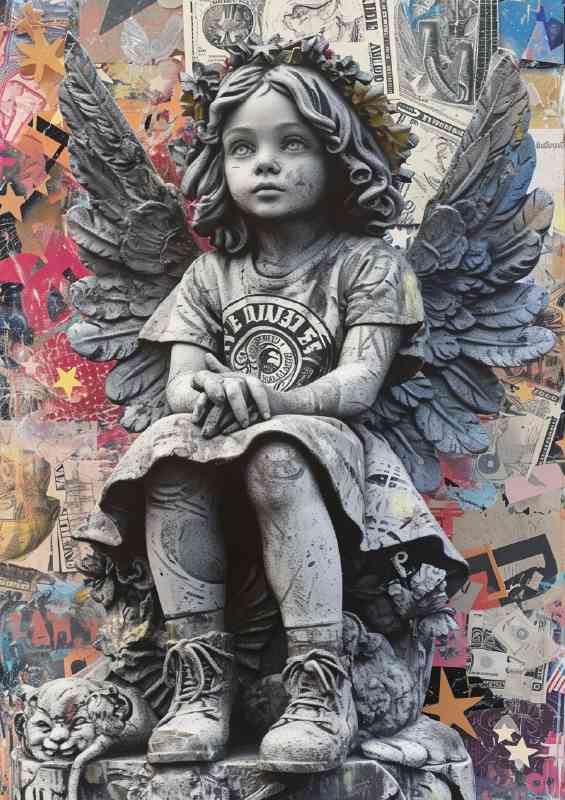 Lady angel graffiti | Poster