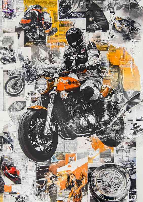 Magazine collage morotbike cover | Canvas