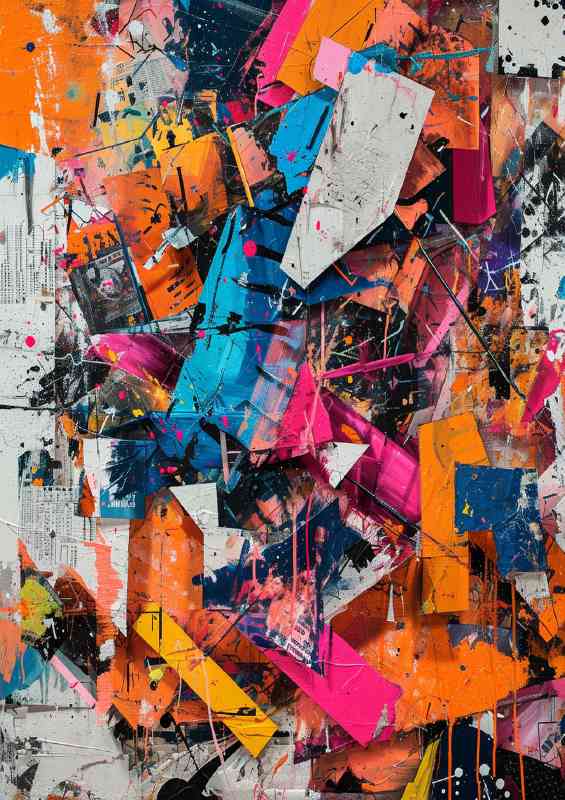 Multi coloured collage street | Di-Bond