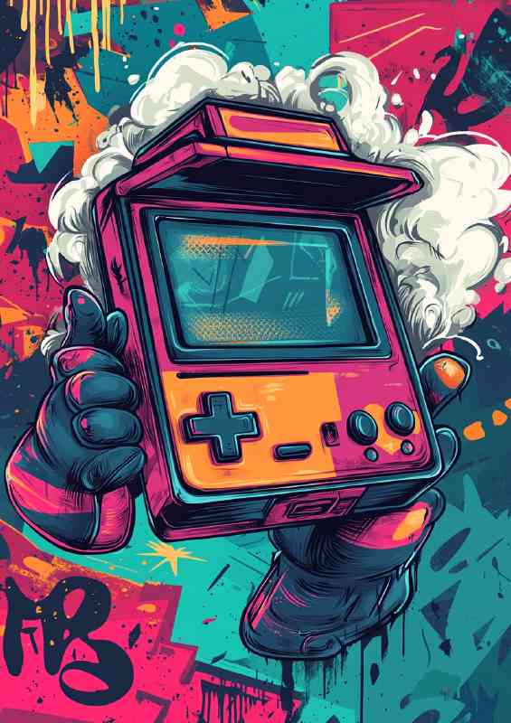 Retro junkie old school gameboy | Metal Poster