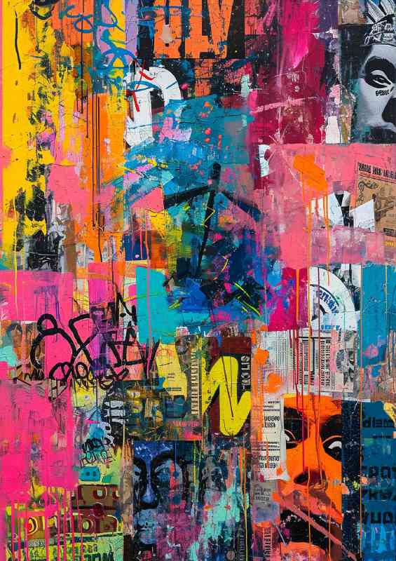 Sticker art collage graffiti | Di-Bond