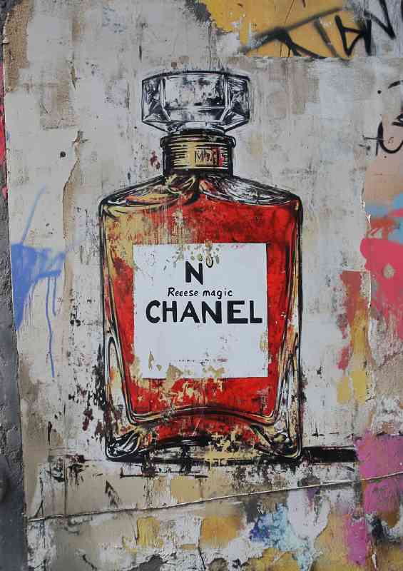 Street art Chanel graffiti art | Metal Poster
