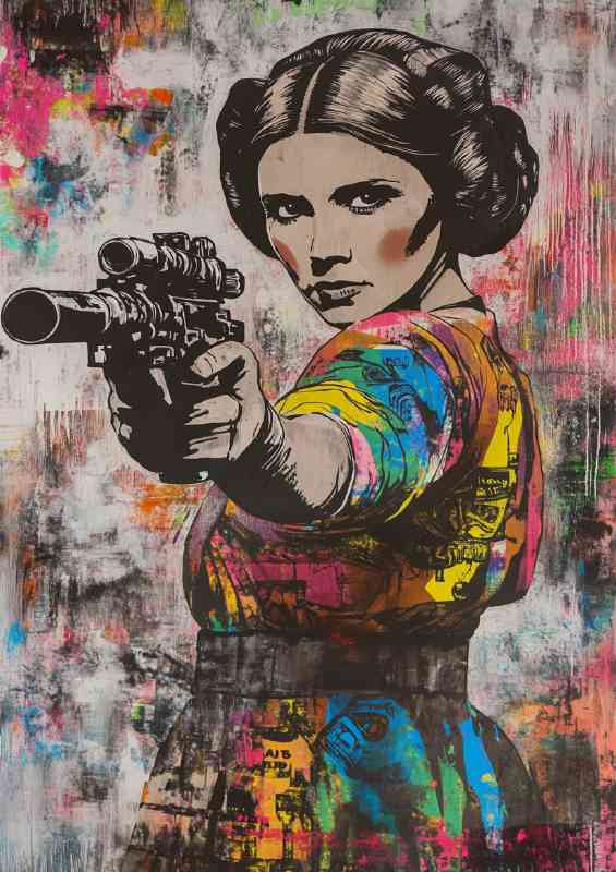 Street art graffiti Princess Leia | Poster