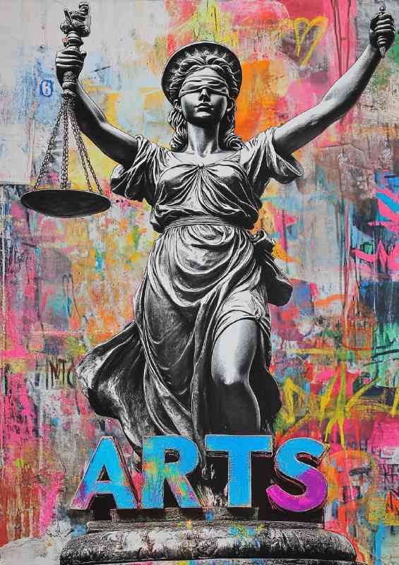 Street art lady justice | Di-Bond