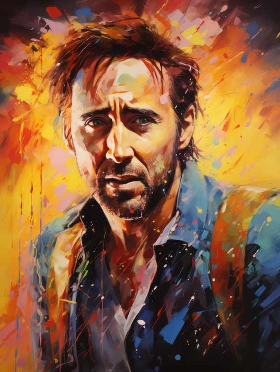 Nicolas cage Very colourful painting style | Canvas