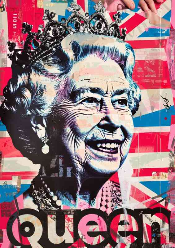 The Queen and her flag | Metal Poster