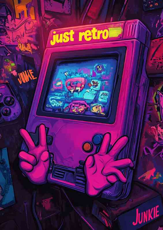 The cartoon gameboy retro game | Metal Poster