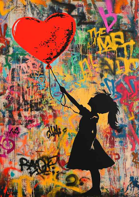 The famous girl with the red ballon street | Metal Poster