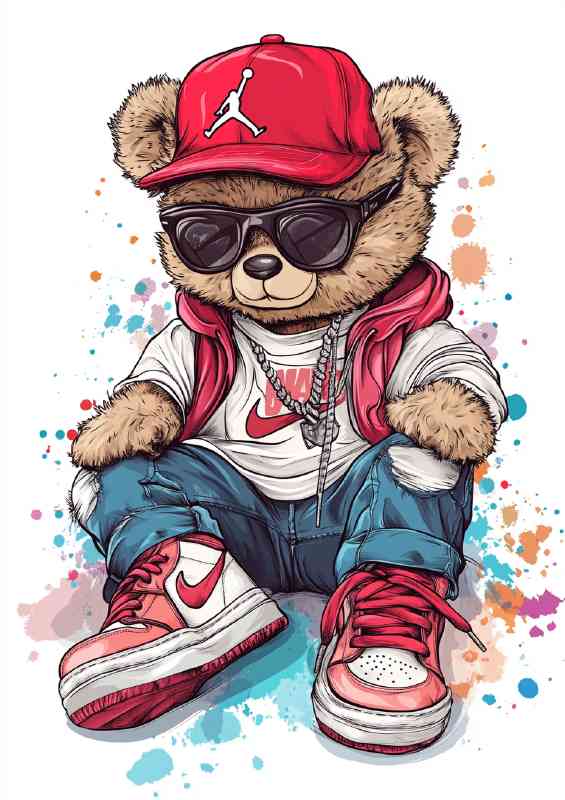The hip hop teddy street art | Poster