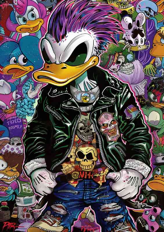 The punk duck street | Metal Poster